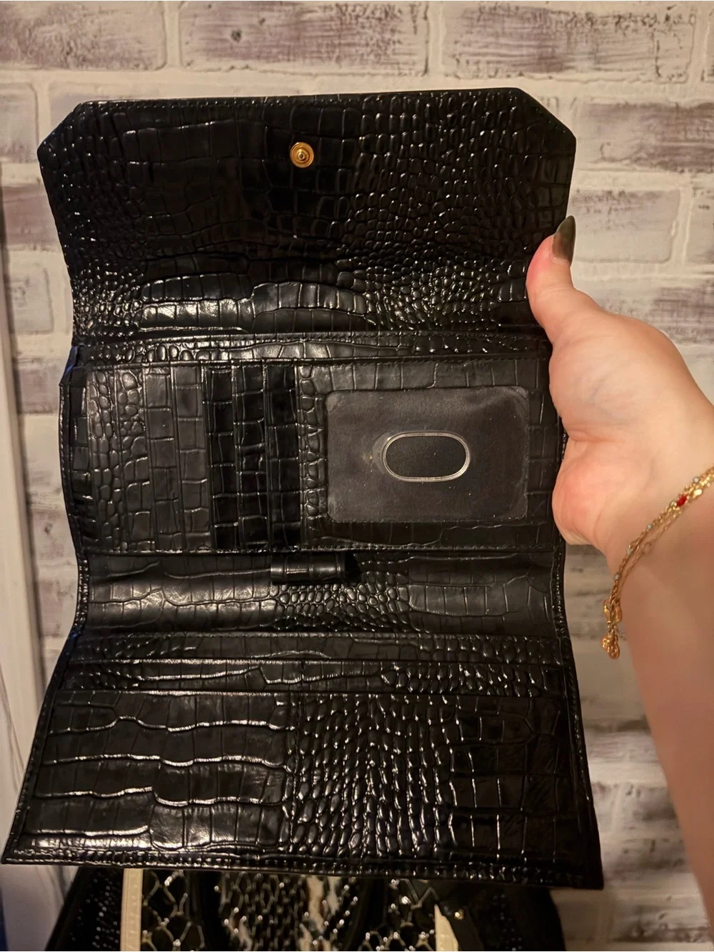 Brahmin Arden Satchel and matching wallet Black and Ivory Carlisle